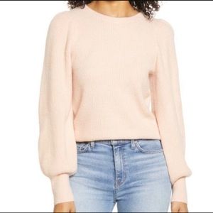 HALOGEN Blouson Sleeve Sweater M pink